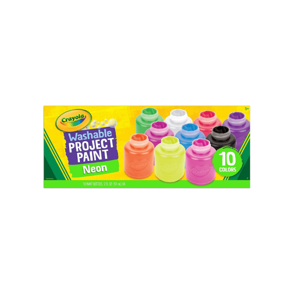 Crayola 10pc Washable Neon Paint Set - Safe for Kids Perfect for Arts & Crafts