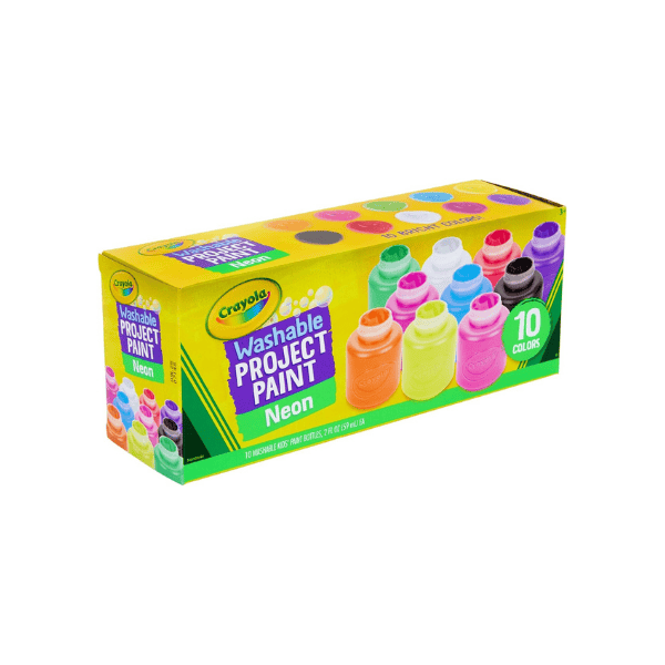 Crayola 10pc Washable Neon Paint Set - Safe for Kids Perfect for Arts & Crafts