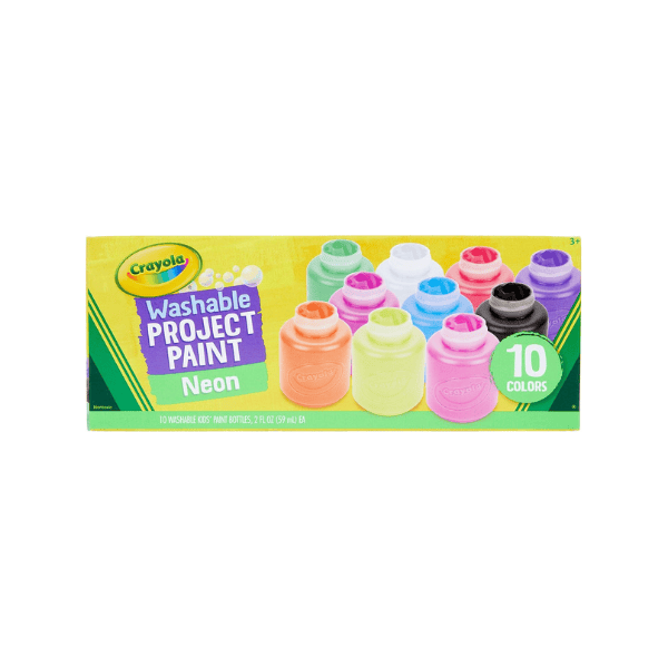 Crayola 10pc Washable Neon Paint Set - Safe for Kids Perfect for Arts & Crafts