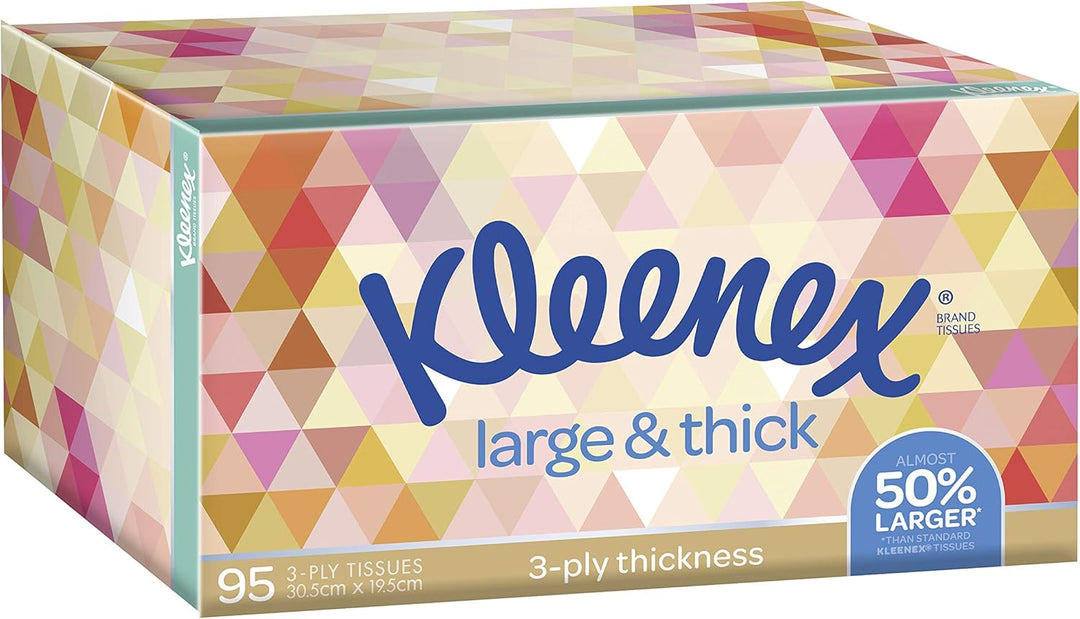 Kleenex Large and Thick Everyday Plus Facial Tissues 95 Sheets