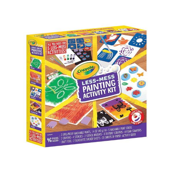 Crayola Less Mess 46pc Activity Kit Engaging Painting Fun for Young Artists