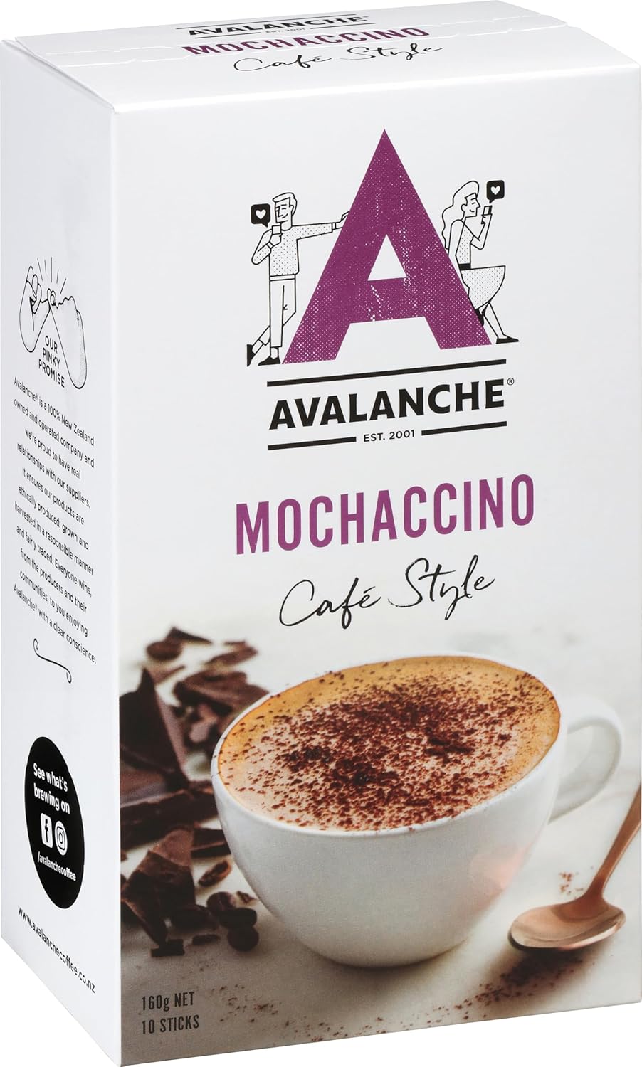 Avalanche Mochaccino Cafe Style 60 Coffee Sticks Pack of 6