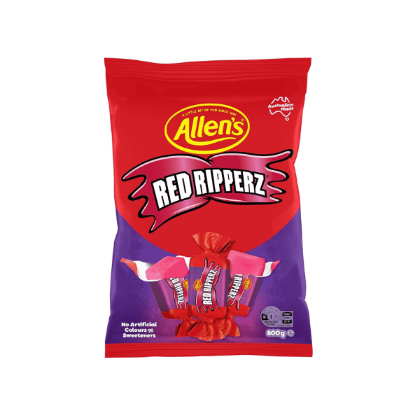 Allen's 800g Red Ripperz A Deliciously Chewy Raspberry Treat