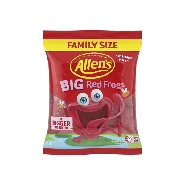 Allen's Big Red Frogs 420g Perfect for Sharing and Snacking Anytime