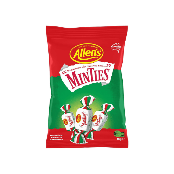 Allens Minties Chewy Lollies 1kg The Ultimate Treat for Mint Lovers