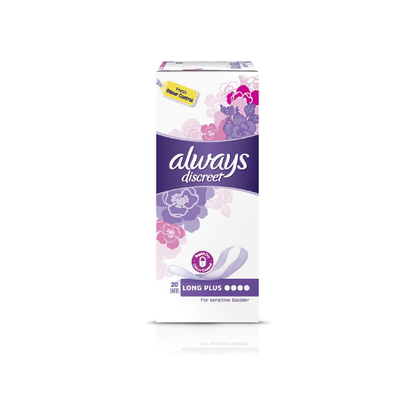 Always Discreet Long Plus Incontinence Liners 20 Pack Light to Moderate Protection