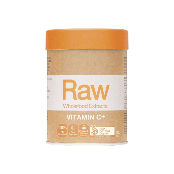 Amazonia Raw Vitamin C+ Certified Organic Plant-Based Gut Health & Collagen Support 120g