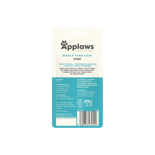 Applaws Whole Tuna Loin Wet Cat Food 30g Tins 18 Pack Limited Ingredient Formula