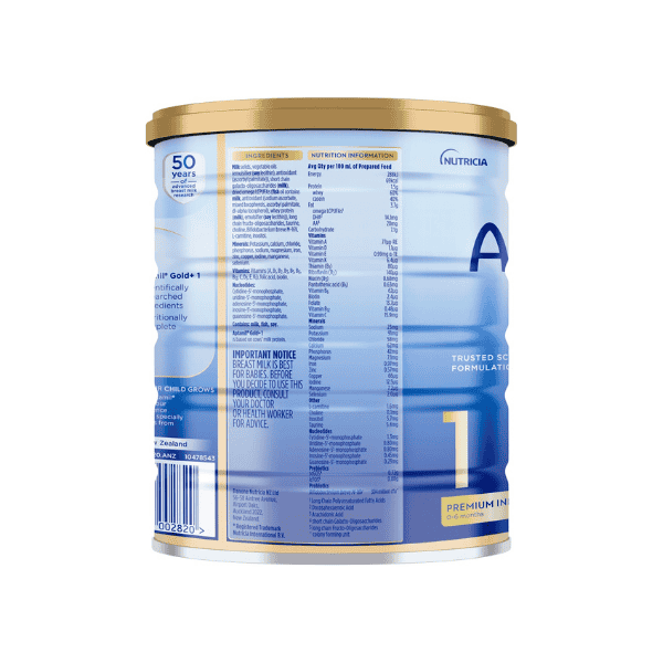 Aptamil Gold+ 1 Infant Formula for Newborns 0-6 Months  900g Unflavored