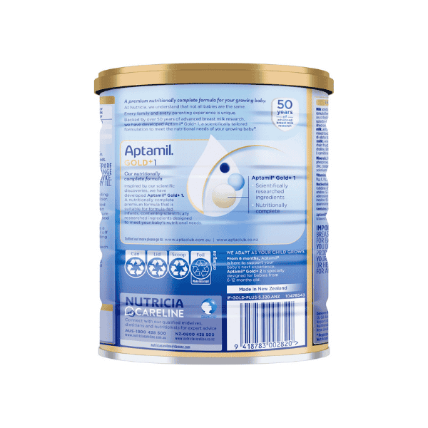 Aptamil Gold+ 1 Infant Formula for Newborns 0-6 Months  900g Unflavored