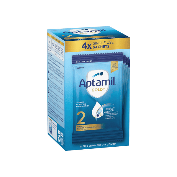 Aptamil Gold+ 2 Premium Follow On Formula Powder Sachets for 6-12 Months Pack of 4