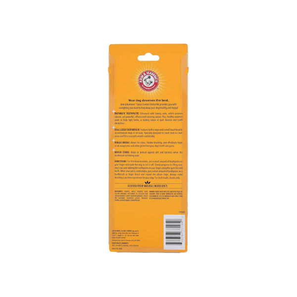 Arm & Hammer Dental Care Kit for Dogs Tartar Defense Made Easy 3-Piece Dental Care Kit