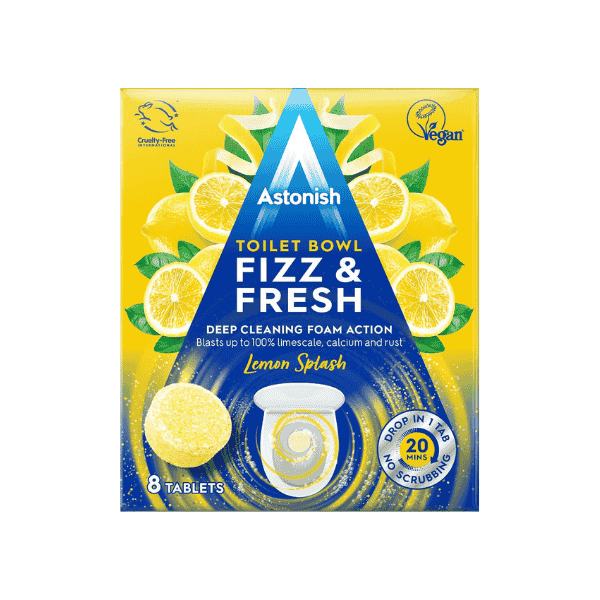 Astonishingly Quick Toilet Cleaner Tablets  8 Pack Fizz & Fresh for Easy Limescale