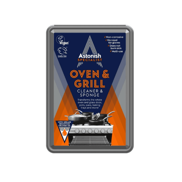 Astonish Oven & Grill Cleaner 250g  with Sponge  Easily Remove Grease and Burnt Food