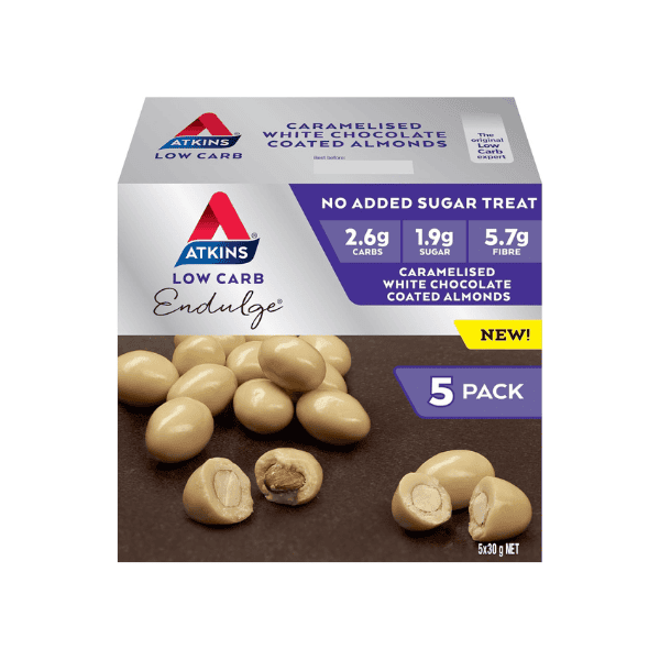 Atkins Caramelized White Chocolate Almonds 5 Pack Low Carb High Fiber