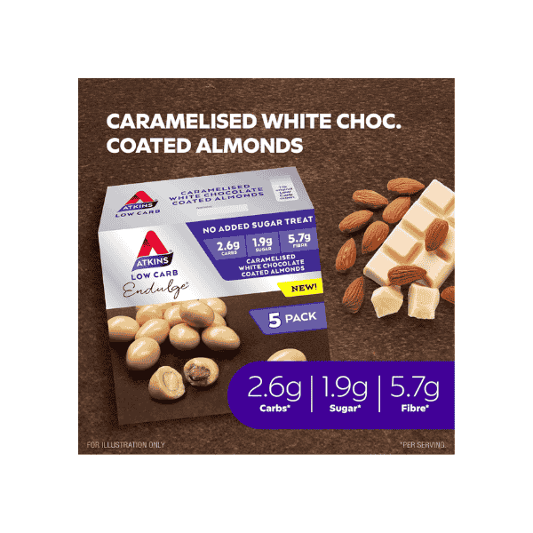 Atkins Caramelized White Chocolate Almonds 5 Pack Low Carb High Fiber