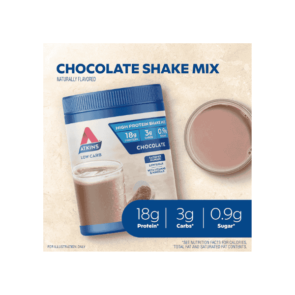 Atkins Chocolate Protein Shake Mix Energizing Low Carb Shake for Keto Dieters