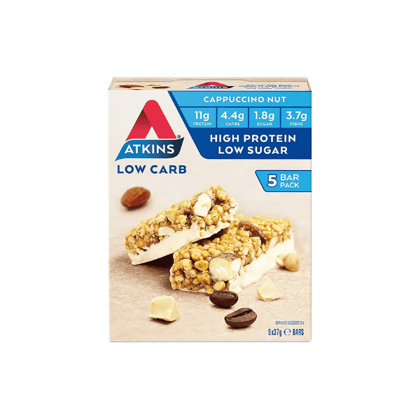 Atkins Day Break Cappuccino Nut Bars 5 Pack for On-the-Go Energy 185 g each