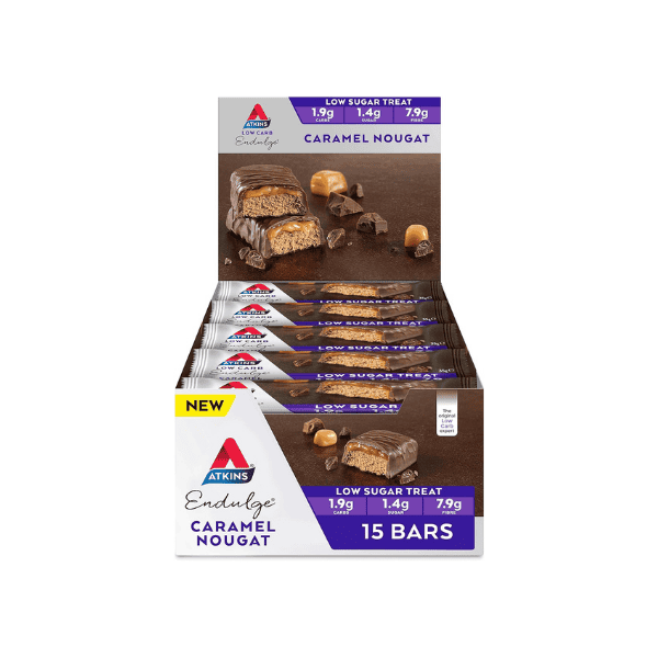 Atkins Endulge Caramel Nougat Bars Keto Friendly 15 Pack Low Carb High Fiber