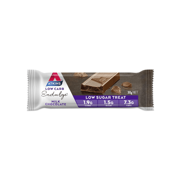 Atkins Endulge Milk Chocolate Bars Low Sugar High Fiber 30g 15 Count