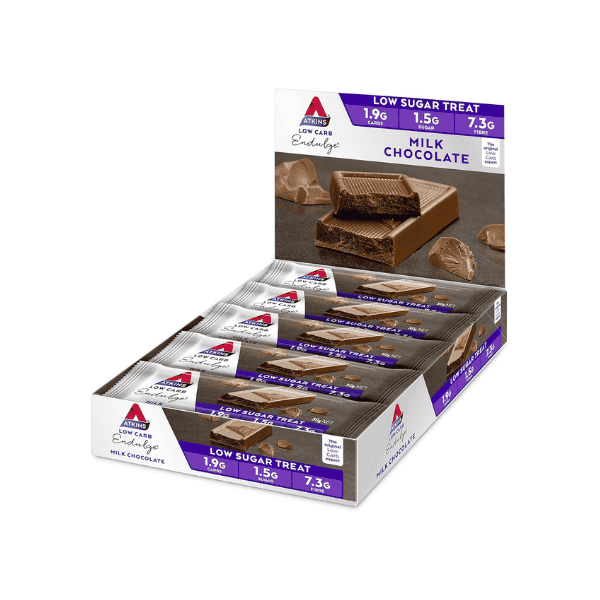 Atkins Endulge Milk Chocolate Bars Low Sugar High Fiber 30g 15 Count