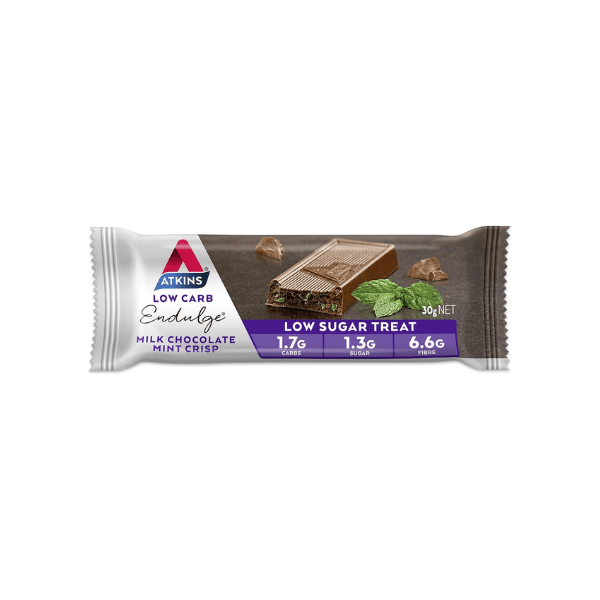 Atkins Endulge Milk Chocolate Mint Crisp Bars Keto Friendly 15 Pack Low Carb High Fiber