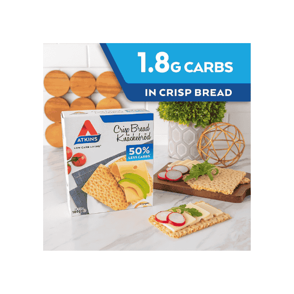 Atkins 100g Low Carb Crispbread A Crunchy Keto Snack Option 100 g