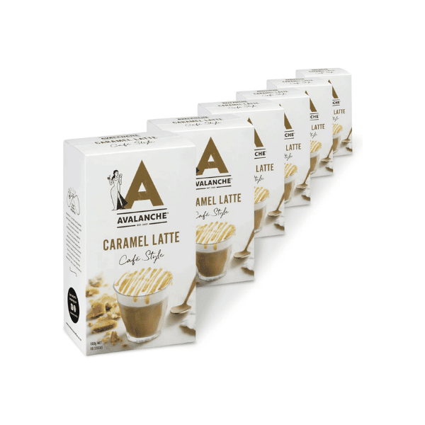 Avalanche Caramel Latte Cafe Style 60 Coffee Sticks Pack of 6