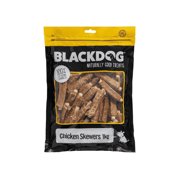 BLACKDOG Chicken Skewers 1kg Tasty Treats for Adult Dogs