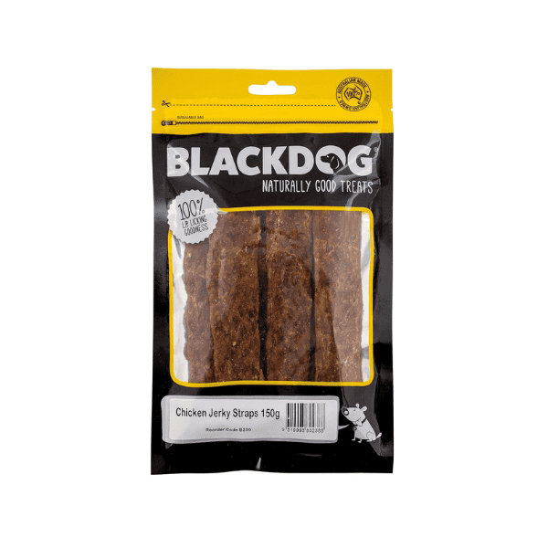 BLACKDOG Chicken Jerky Straps 150g Delicious Treats for Dogs