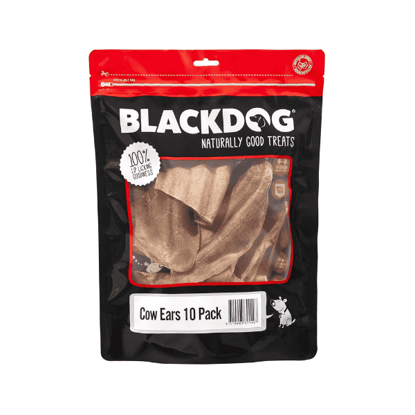 BLACKDOG Cow Ears 10 Pack Natural Chew Treats for Dogs