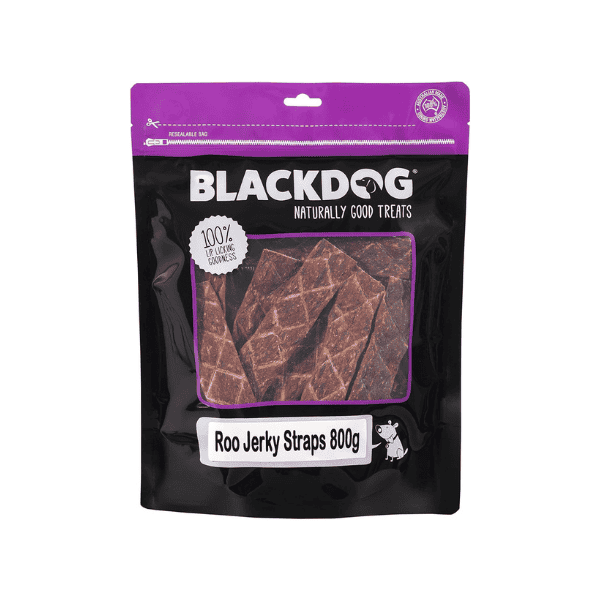 BLACKDOG Roo Jerky Straps 800g  Healthy Treats for All Dog Breeds