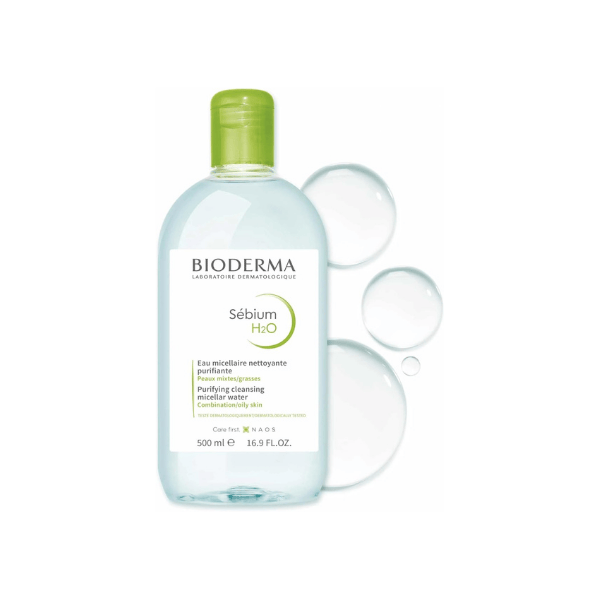 Bioderma Sèbium H2O Micellar Water Purifying Makeup Remover & Cleanser for Oily Acne Prone Skin 500ml