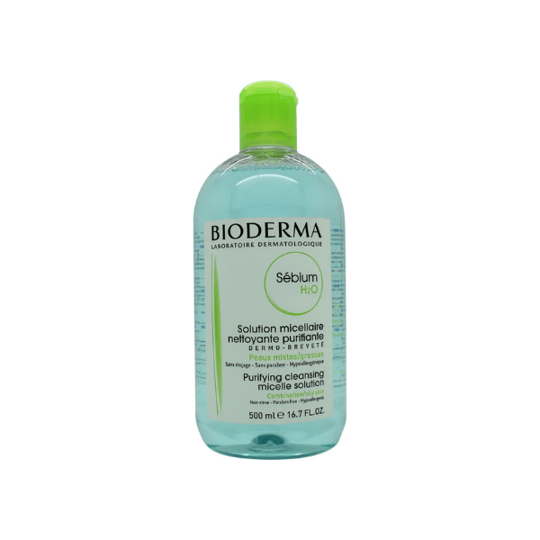 Bioderma Sèbium H2O Micellar Water Purifying Makeup Remover & Cleanser for Oily Acne Prone Skin 500ml