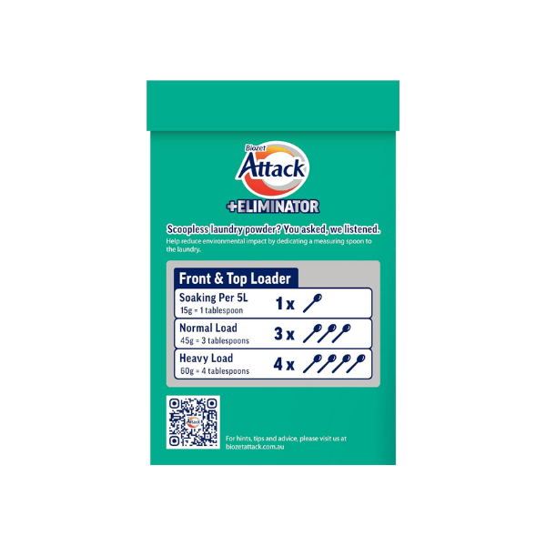 Biozet Attack Plus Eliminator Laundry Powder 2kg For Flawless Cleaning Results