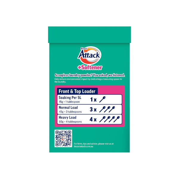 Biozet Attack Plus Softener Detergent 2kg Powerful Cleaning Lasting Freshness