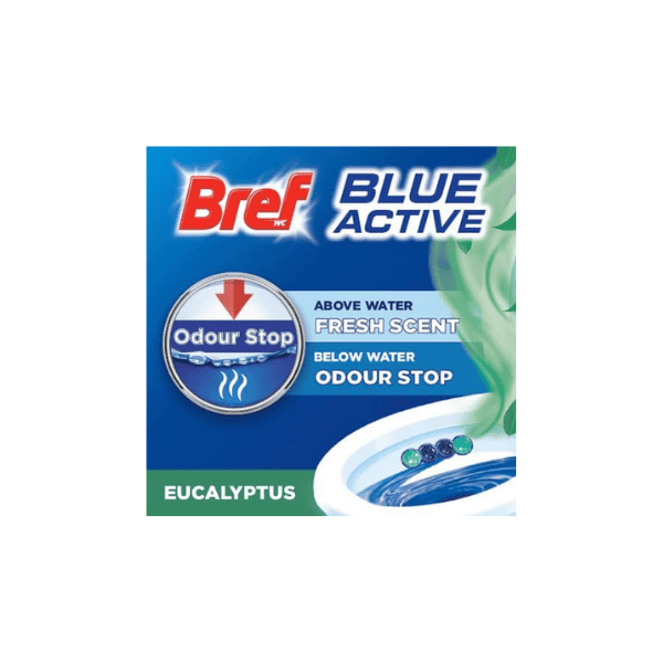 Bref Blue Active Eucalyptus Rim Block Toilet Cleaner 50g Eucalyptus Scent