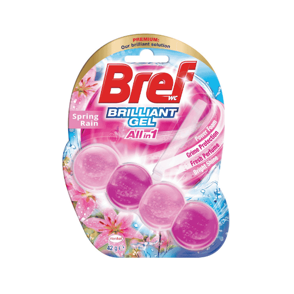 Bref Brilliant Gel Rim Block Toilet Cleaner Spring Rain Scent 42g