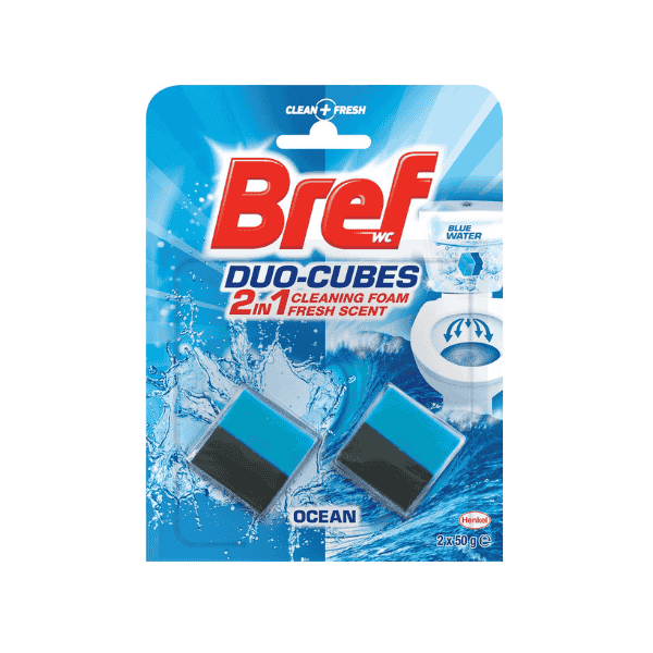 Bref Duo Cubes Original Toilet Cleaner for Cistern Blue Water 2x50g