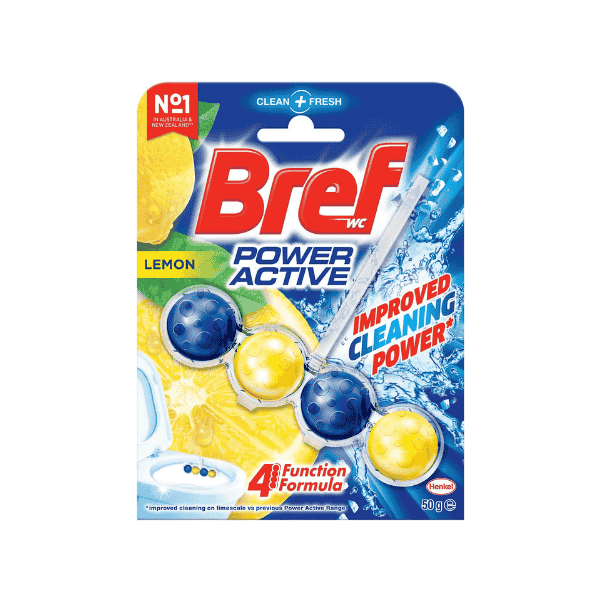 Bref Power Active Juicy Lemon Rim Block Toilet Cleaner 50 Grams