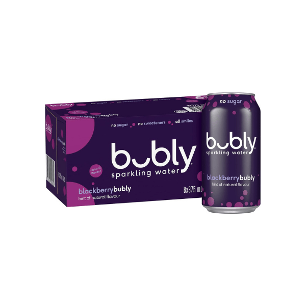 Bubly Blackberry Sparkling Water 375ml Pack of 8