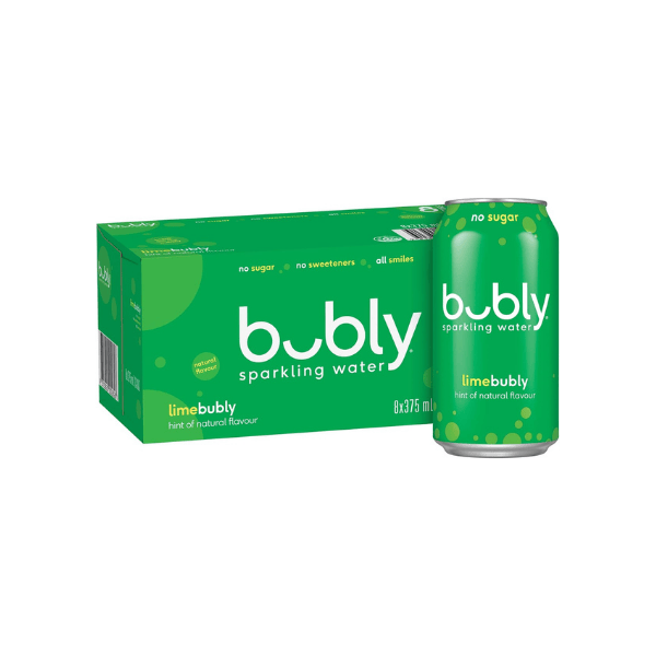 Bubly Lime Sparkling Water 375ml Pack of 8