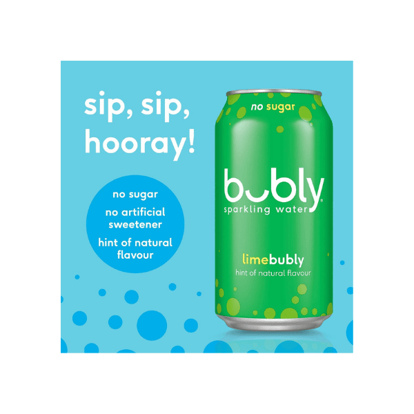 Bubly Lime Sparkling Water 375ml Pack of 8