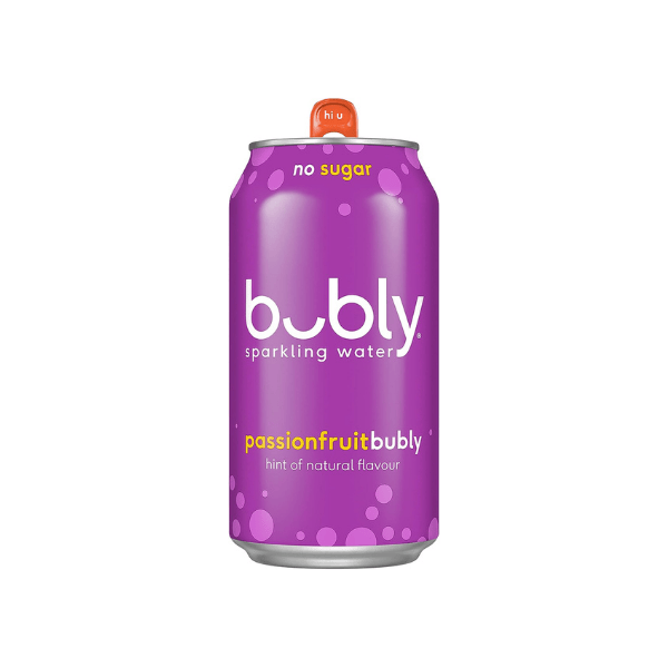 Bubly Passionfruit Sparkling Water 375ml Pack of 8