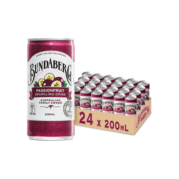 Bundaberg Passionfruit Mini Cans - 24 Pack of Refreshing Tropical Flavor