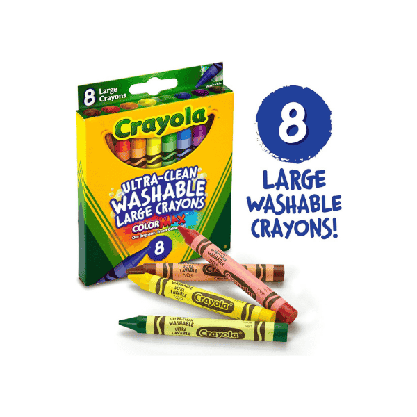 CRAYOLA 8 Pack Large Crayons Safe Non-Toxic and Ideal for School Projects