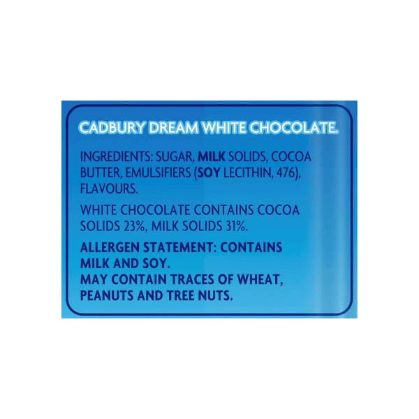 Cadbury Dream Chocolate 180g The Perfect Treat for White Chocolate Lovers