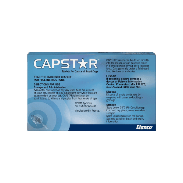 Capstar® 6-Pack Flea Treatment for Small Dogs & Cats 0.5-22kg Fast Action