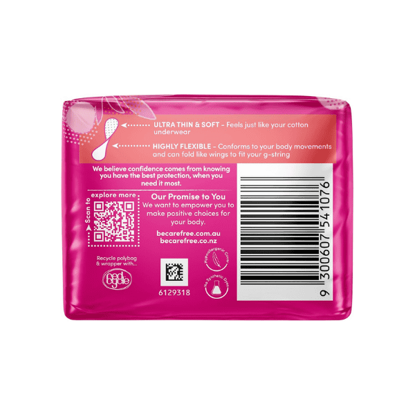 Carefree Barely There Unscented Panty Liners 42 Pack Ultra-Soft and Breathable for Light Protection