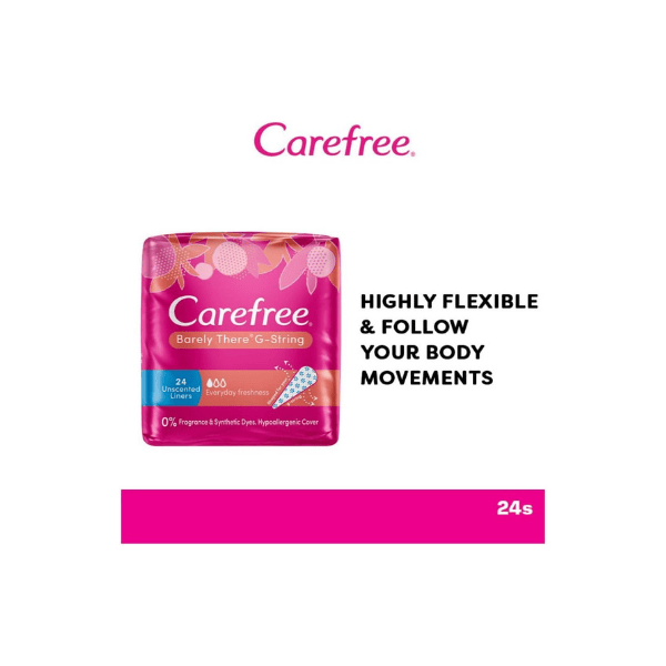 Carefree Barely There G-String Liners 24 Pack Discreet Protection for Thongs and G-Strings